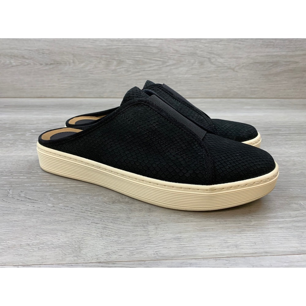 Sofft Women's Black Snakeskin Embossed Leather Mule Sneakers  8.5 Shoes